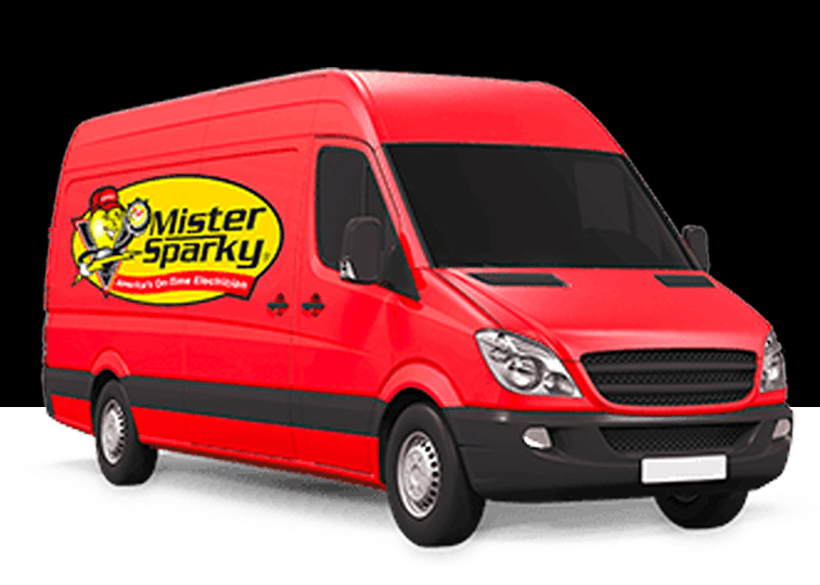 Mister Sparky certified company van ready to help with emergency electrical repairs in the Mt. Pleasant area