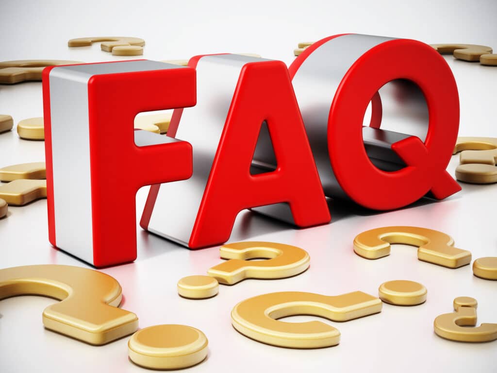 FAQ (Frequently Asked Questions) word and question mark signs isolated on white. FAQs About Generator Installation by Mister Sparky of Charleston, SC