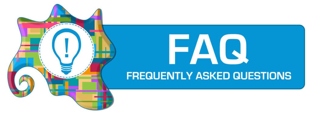 FAQ - Frequently Asked Questions, Bulb Colorful Abstract Design Element Left Text