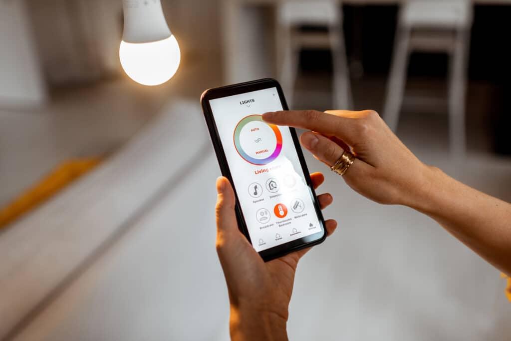 Controlling Light Bulb Temperature and Intensity with a Smartphone Application in a Smart Home.