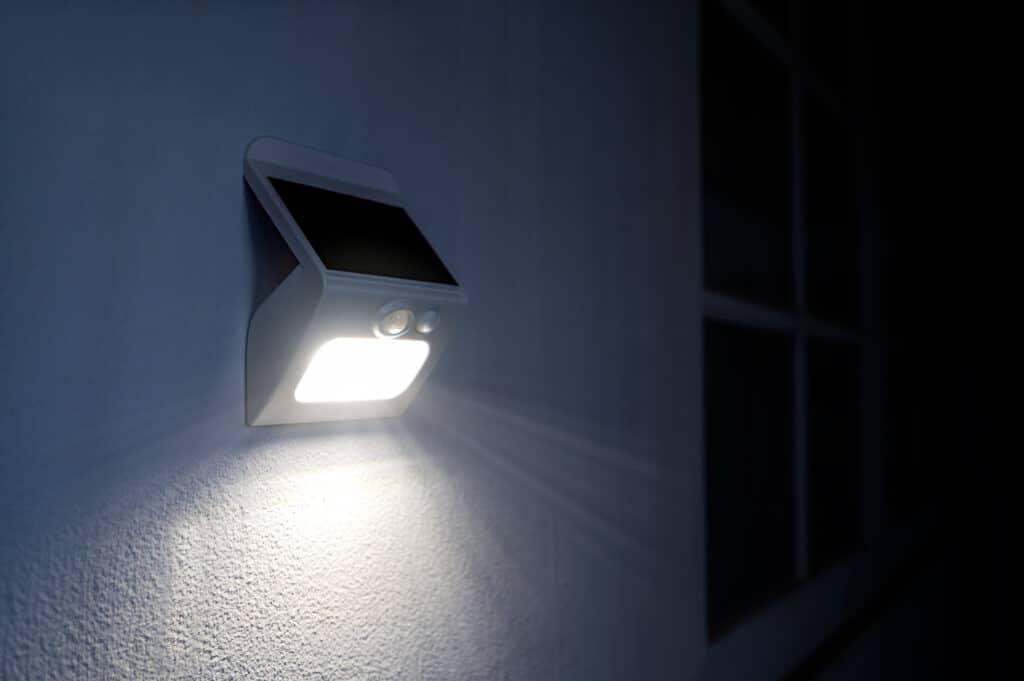 Small solar powered led light with Motion Sensor Light..